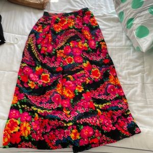 Vintage floral maxi wrap skirt